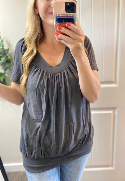 Sale! Banded Shirring Short Sleeve Tops
