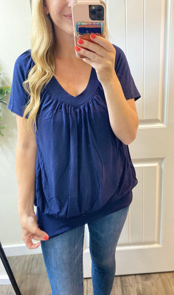 Sale! Banded Shirring Short Sleeve Tops