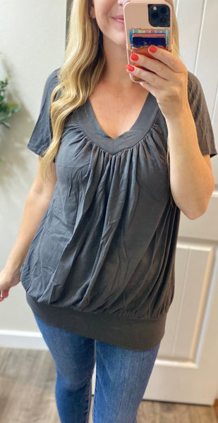Sale! Banded Shirring Short Sleeve Tops
