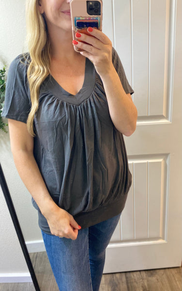 Sale! Banded Shirring Short Sleeve Tops