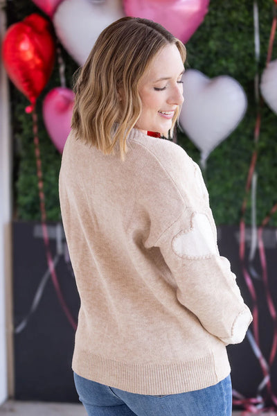MM Tan Heart Cardigan