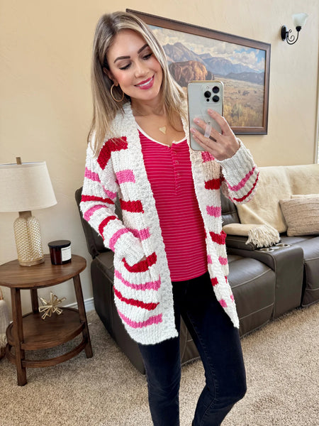 Mm Valentine’s Striped Cardigan