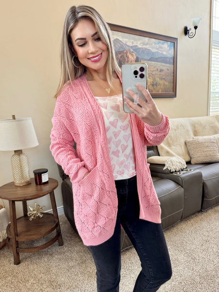 MM Knit Cardigans (Red, Pink or Grey)