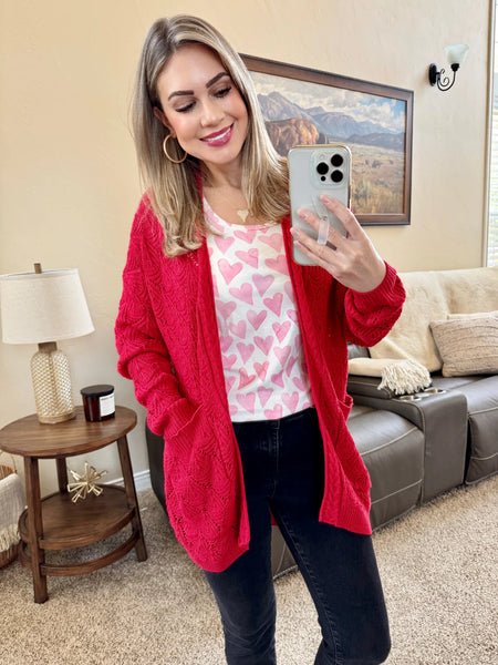 MM Knit Cardigans (Red, Pink or Grey)