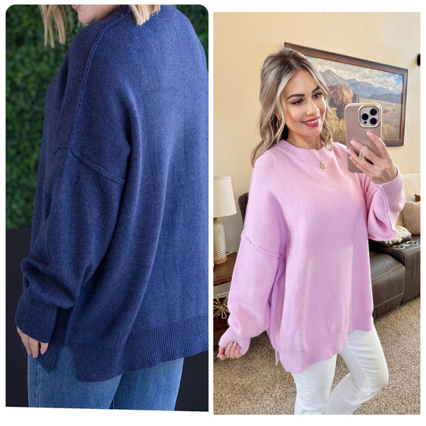 Oversized Lilac or Navy Cozy Sweater