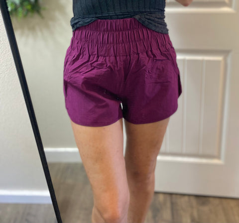 Sale! Plum Windbreaker Smocked Shorts