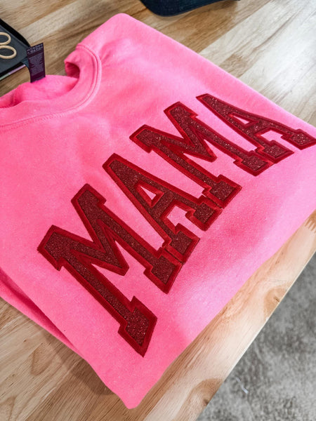Custom Glitter Applique Embroidered Sweatshirt