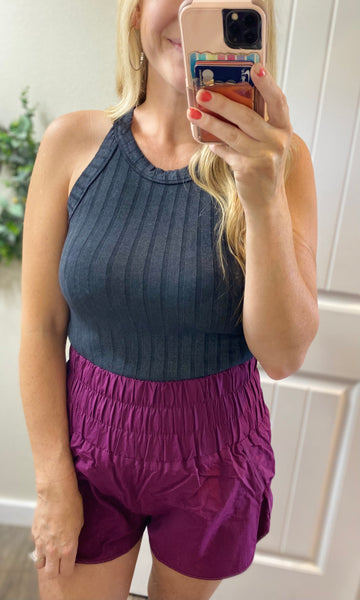 Sale! Plum Windbreaker Smocked Shorts