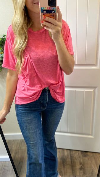Mineral Wash Pocket Tee in Ash Black