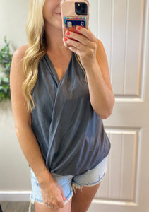 Twisted Neck Halter Tank
