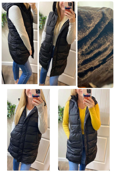 Brick Faux Fur Lined Hooded Vest