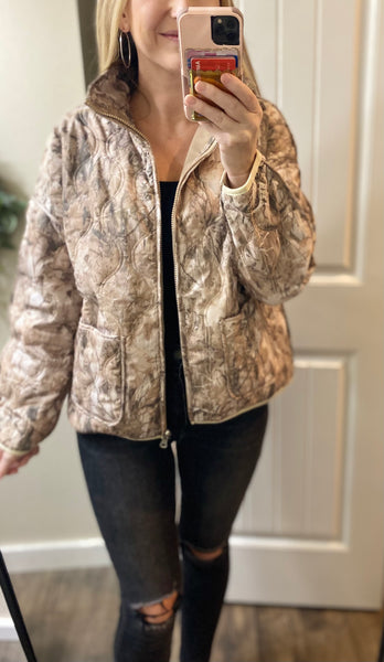 Quilted Camo or Animal Jackets