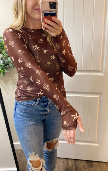 Blakeley Cowgirl Mesh Long Sleeve
