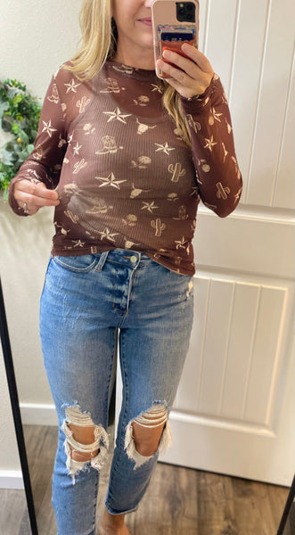 Blakeley Cowgirl Mesh Long Sleeve