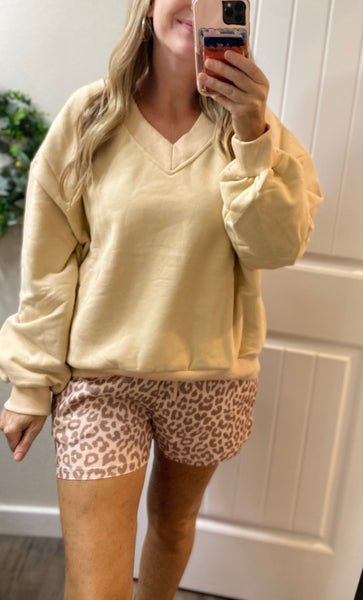 Blakeley Khaki Vneck Lounge Pullover