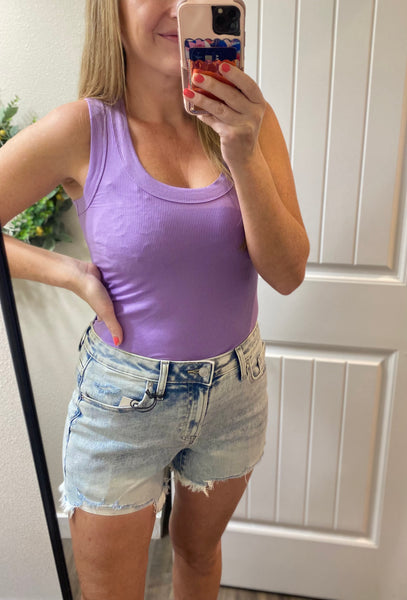 Ribbed Scoop Neck Tanks