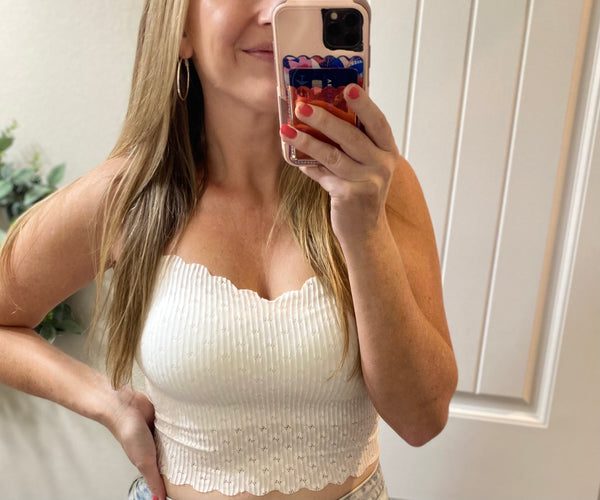 Seamless Lace Scalloped Bralette