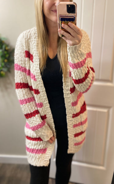Mm Valentine’s Striped Cardigan