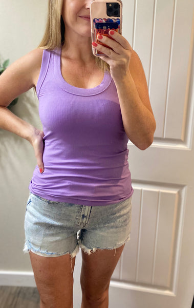 Ribbed Scoop Neck Tanks