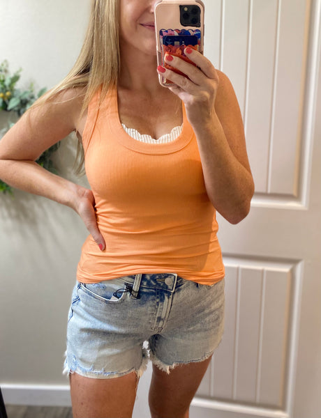 Ribbed Scoop Neck Tanks