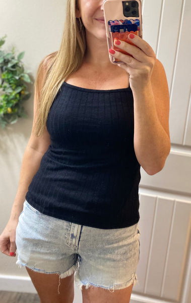 Spring Soft Ribbed Square Neck Tanks