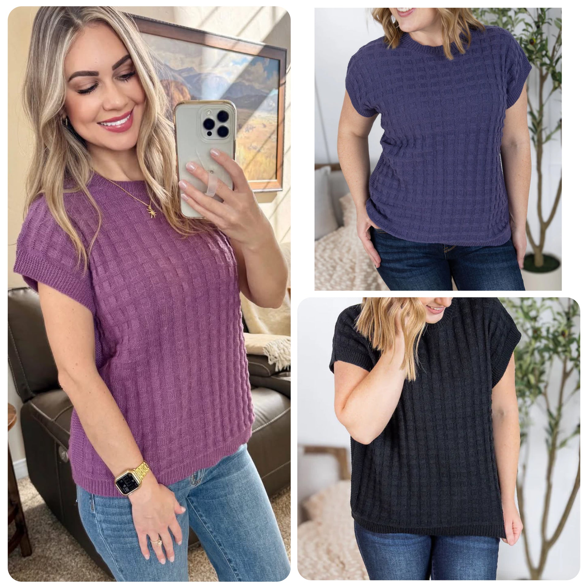 MM Kelly Knit Sweater in Black and Navy