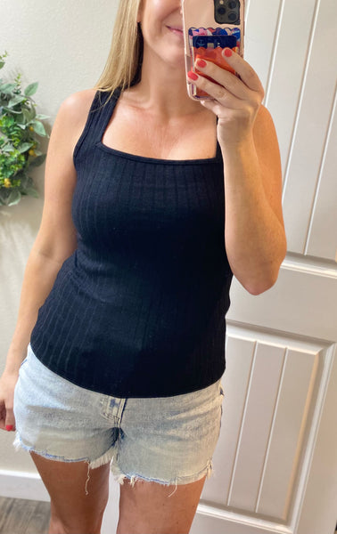 Spring Soft Ribbed Square Neck Tanks