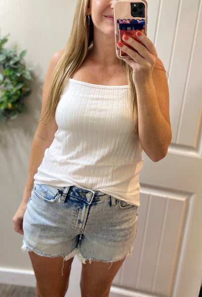 Spring Soft Ribbed Square Neck Tanks