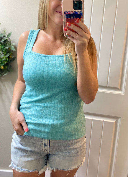 Spring Soft Ribbed Square Neck Tanks