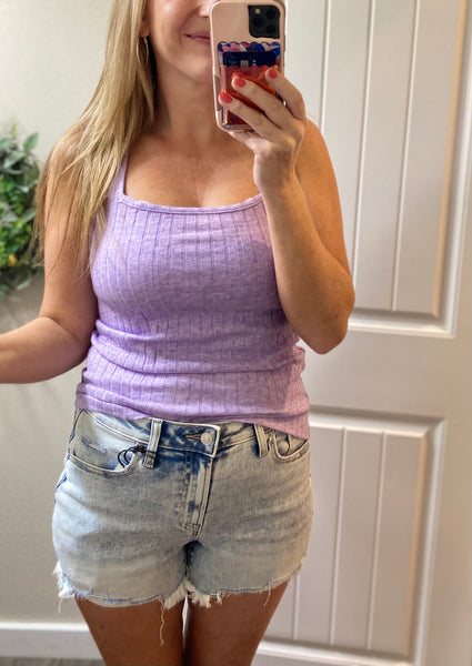 Spring Soft Ribbed Square Neck Tanks