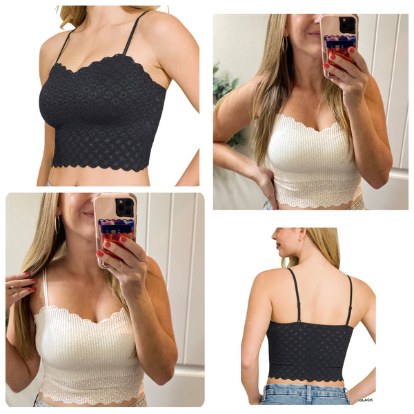 Seamless Lace Scalloped Bralette