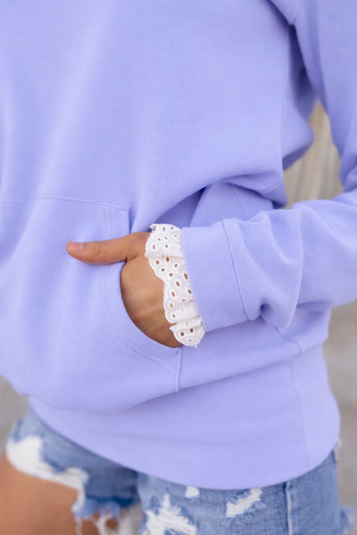 Ampersand Ave. Lavender Lace V Hoodie