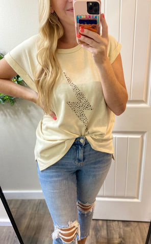 Thunder and Lightning Top in Cream