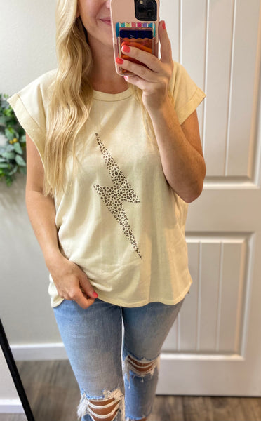 Thunder and Lightning Top in Cream
