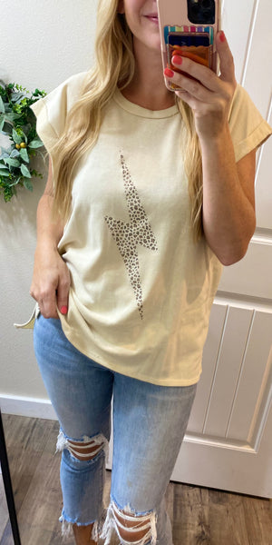 Thunder and Lightning Top in Cream