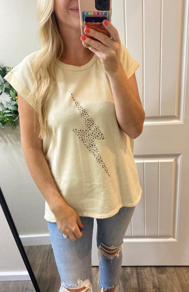 Thunder and Lightning Top in Cream