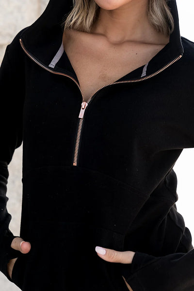 Ampersand Ave Gold Zipper 1/2 Zip Hoodies