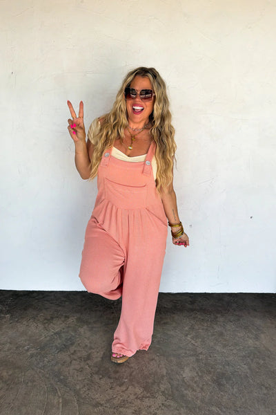 Preorder Blakeley Boho Solid Color Ribbed Overalls