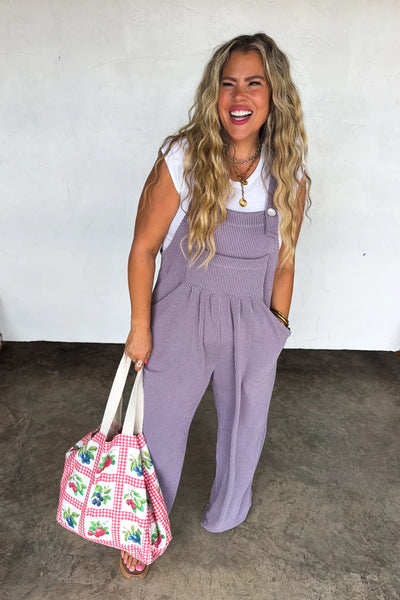 Preorder Blakeley Boho Solid Color Ribbed Overalls