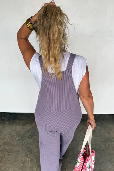 Preorder Blakeley Boho Solid Color Ribbed Overalls