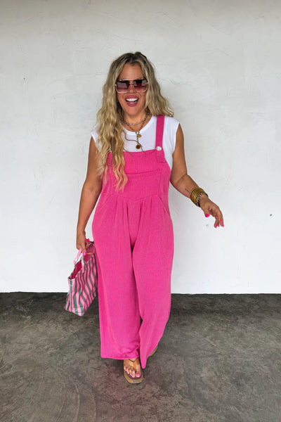 Preorder Blakeley Boho Solid Color Ribbed Overalls