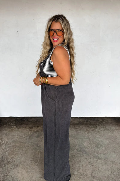 Preorder Blakeley Boho Solid Color Ribbed Overalls