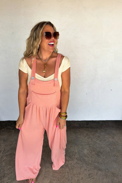 Preorder Blakeley Boho Solid Color Ribbed Overalls