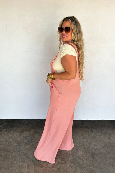 Preorder Blakeley Boho Solid Color Ribbed Overalls