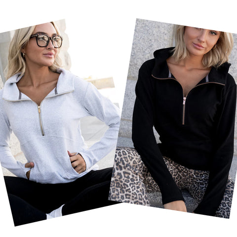Ampersand Ave Gold Zipper 1/2 Zip Hoodies