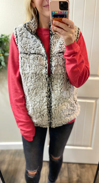 Full Zip Sherpa Vest