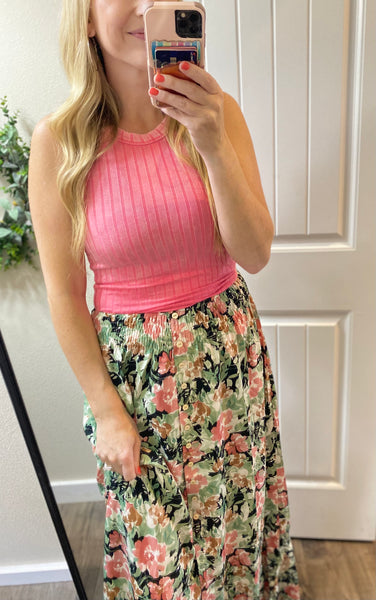 Black Floral Maxi Skirt