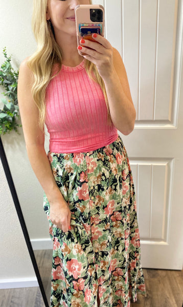 Black Floral Maxi Skirt
