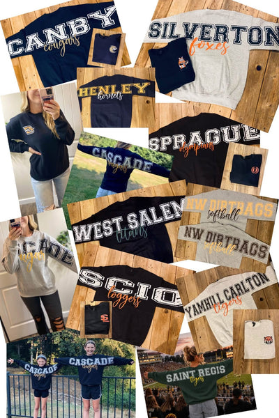 Preorder Custom Game Day Sweatshirts (ANY SCHOOL, ANY MASCOT)