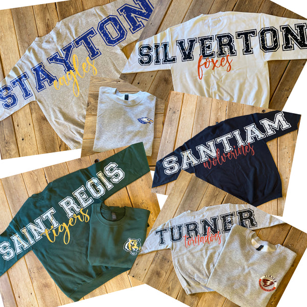 Preorder Custom Words Across the Shoulders Sweatshirts